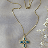 Collar Cadena Cruz Cristales Calipso Gold