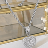 Collar Corazón Circones cadena turbillon Silver 