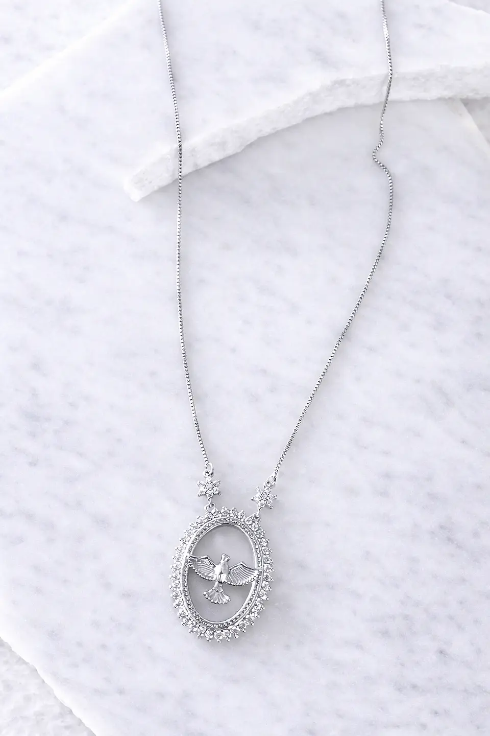 Collar Cadena Medalla Espíritu Santi Silver  5