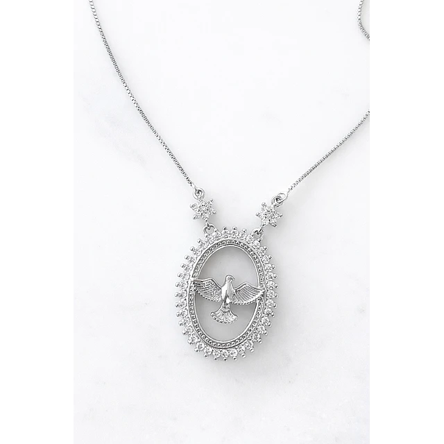 Collar Cadena Medalla Espíritu Santi Silver 