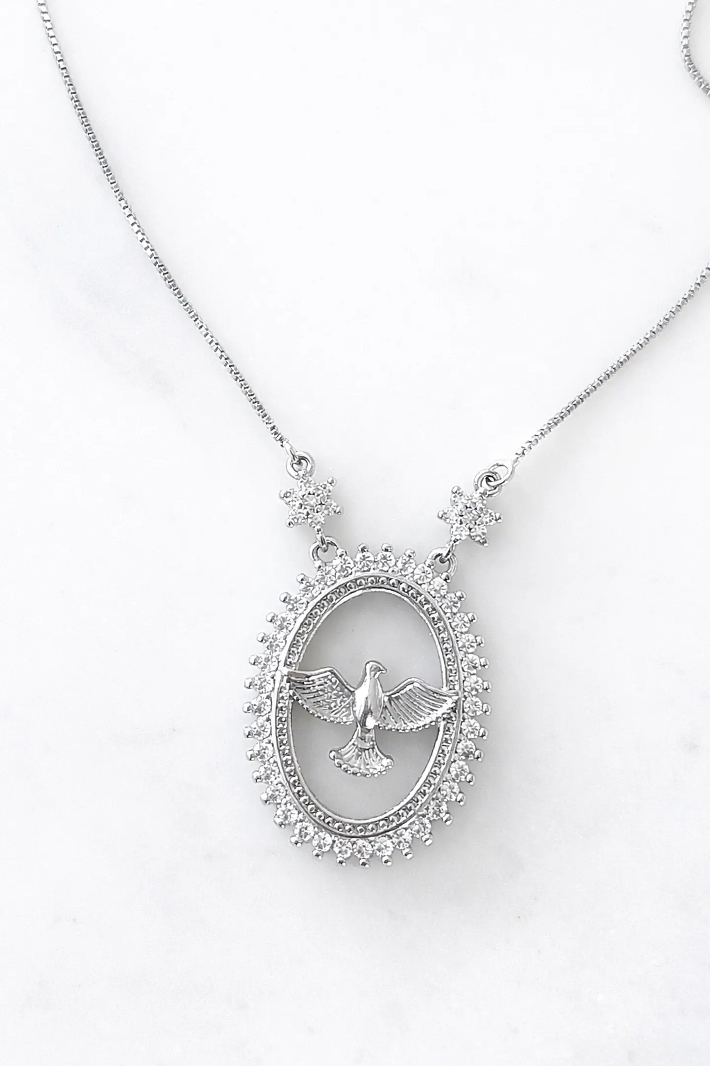 Collar Cadena Medalla Espíritu Santi Silver  1