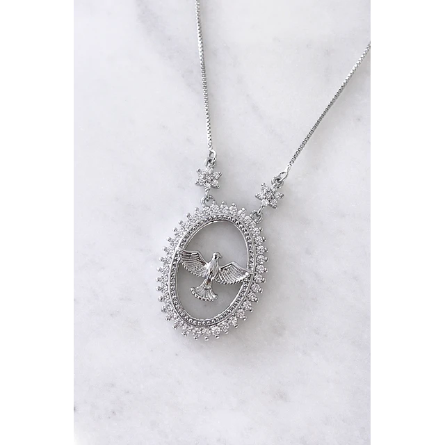 Collar Cadena Medalla Espíritu Santi Silver 