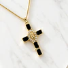 Collar Cadena Cruz Cristales Black Gold