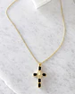 Collar Cadena Cruz Cristales Black Gold - Miniatura 4