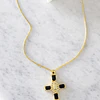 Collar Cadena Cruz Cristales Black Gold