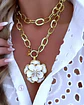 Collar XL Maxi Camelia White Esmaltada Gold  - Miniatura 1