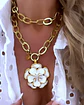 Collar XL Maxi Camelia White Esmaltada Gold  - Miniatura 4
