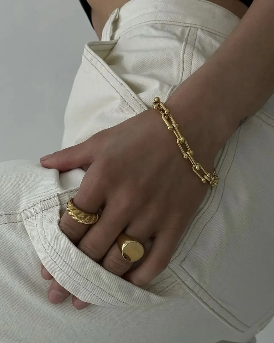 Conjunto Collar Cadena Tiffany + Pulsera Tiffany gold   4