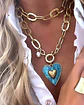 Collar XL Maxi Corazón Turquesa Maxi Eslabones Gold - Miniatura 7