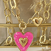 Collar XL Maxi Corazón Pink Maxi Eslabones Martillados Gold