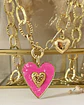 Collar XL Maxi Corazón Pink Maxi Eslabones Martillados Gold - Miniatura 5