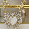 Collar maxi Corazón Virgen Nácar cristales gold