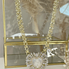 Collar maxi Corazón Virgen Nácar cristales gold