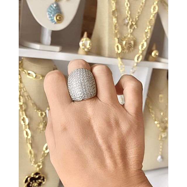 Maxi Anillo Macizo Mónaco Silver