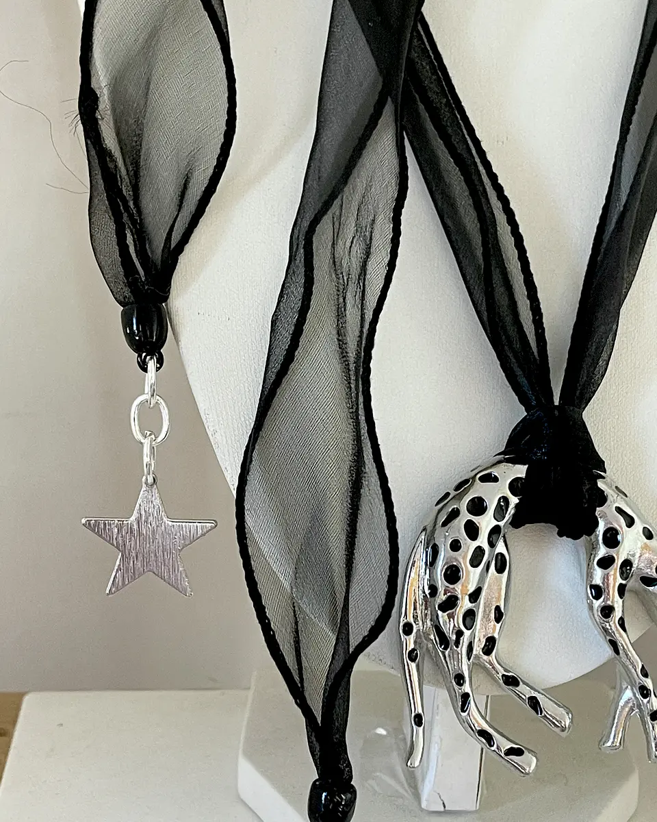 Choker Leopardo Organza Silver 4