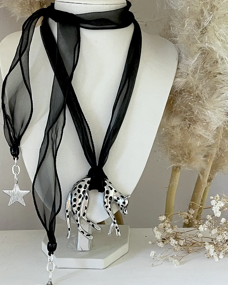 Choker Leopardo Organza Silver 6