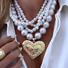 Collar Lia Maxi Perlas Dije Corazón Gold