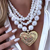 Collar Lia Maxi Perlas Dije Corazón Gold