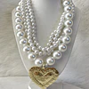 Collar Lia Maxi Perlas Dije Corazón Gold