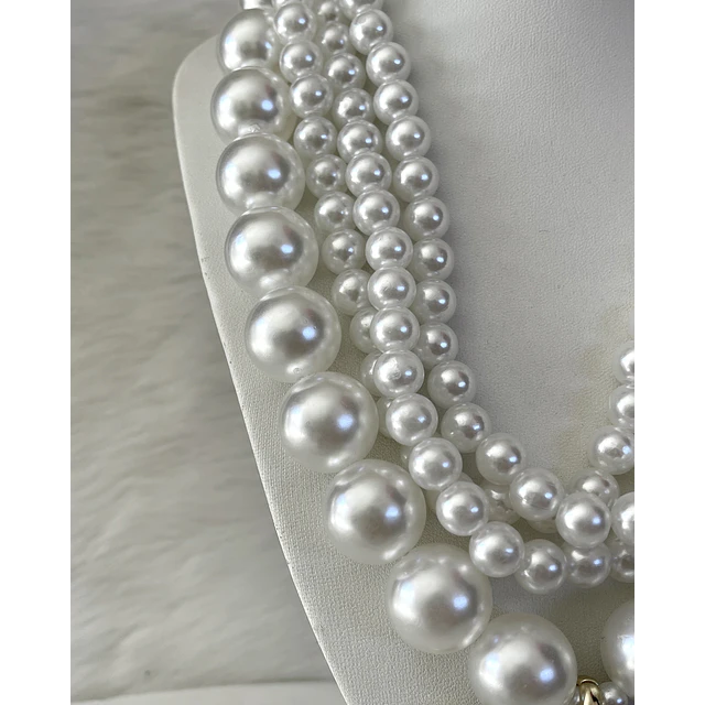 Collar Lia Maxi Perlas Dije Corazón Gold