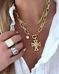 Collar Cruz con Maxi eslabones punto de luz gold - Miniatura 3