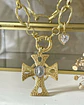 Collar Cruz con Maxi eslabones punto de luz gold - Miniatura 4