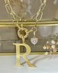Collar Inicial R con punto de luz Gold - Miniatura 1