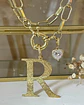 Collar Inicial R con punto de luz Gold - Miniatura 4