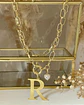 Collar Inicial R con punto de luz Gold - Miniatura 5