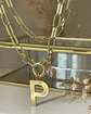 Collar Inicial P con punto de luz Gold - Miniatura 1