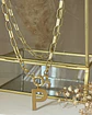Collar Inicial P con punto de luz Gold - Miniatura 2