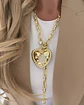 Collar XL Corazón Martillado y Estrella Cuarzo Gold - Miniatura 1