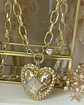 Collar XL Corazón Martillado y Estrella Cuarzo Gold - Miniatura 4