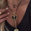 Dúo de Collares Black Heart Spirit + choker gold