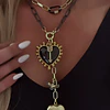 Dúo de Collares Black Heart Spirit + choker gold