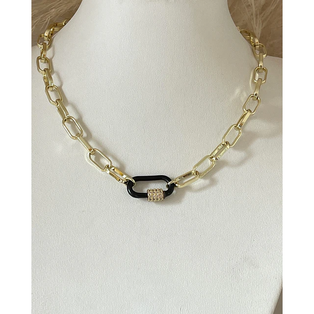 Dúo de Collares Black Heart Spirit + choker gold