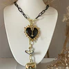 Dúo de Collares Black Heart Spirit + choker gold