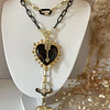 Dúo de Collares Black Heart Spirit + choker gold