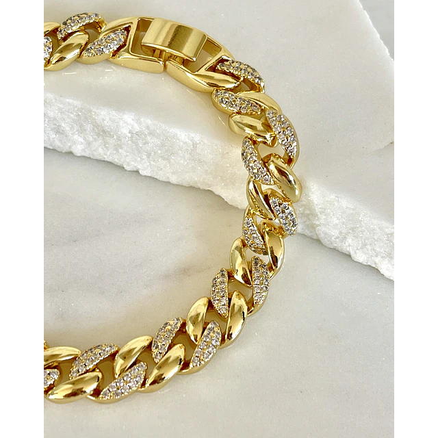 Maxi Pulsera Circones Eslabones cubanos gold