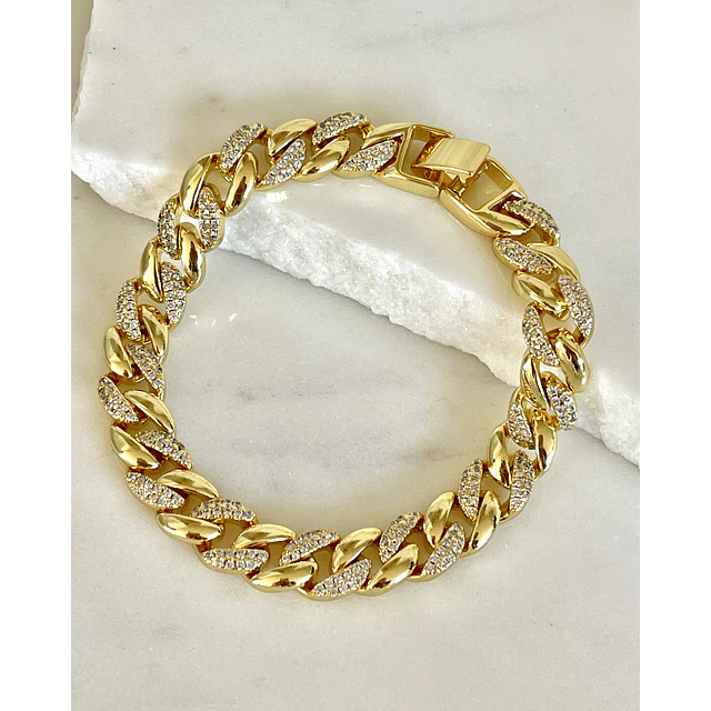 Maxi Pulsera Circones Eslabones cubanos gold