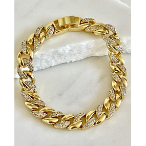 Maxi Pulsera Circones Eslabones cubanos gold