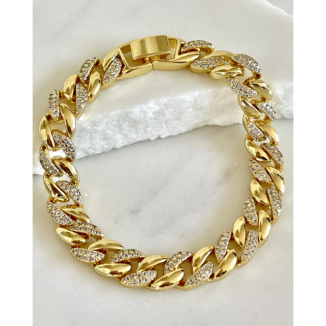 Maxi Pulsera Circones Eslabones cubanos gold