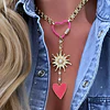 Collar Sol Corazón Pink Multidije Gold