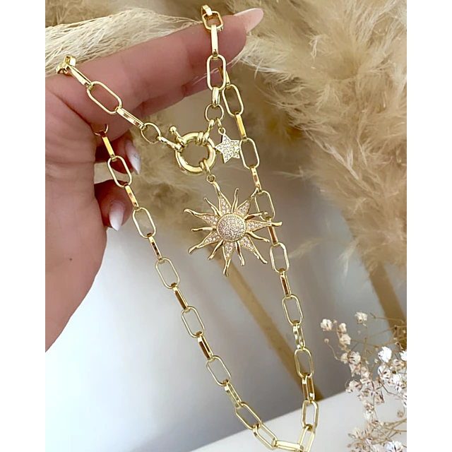 Collar Sol Circones Punto de luz Gold