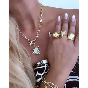 Collar Sol Circones Punto de luz Gold