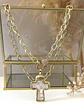 Collar Maxi Cruz Nácar Eslabones ovalados broche luxury Gold - Miniatura 2