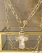 Collar Maxi Cruz Nácar Eslabones ovalados broche luxury Gold - Miniatura 4