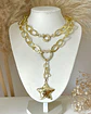 Collar XL Estrella Martillada Conector Corazón Gold - Miniatura 6