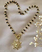 Collar Sol Circones Cadena cristales negros facetados  - Miniatura 3