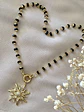 Collar Sol Circones Cadena cristales negros facetados  - Miniatura 5